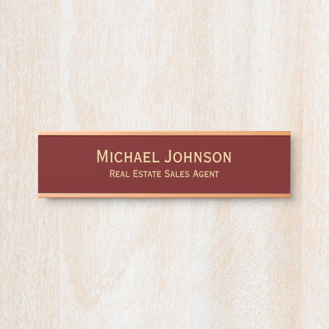Professional Modern Business Office Name Title Door Sign (Front)
