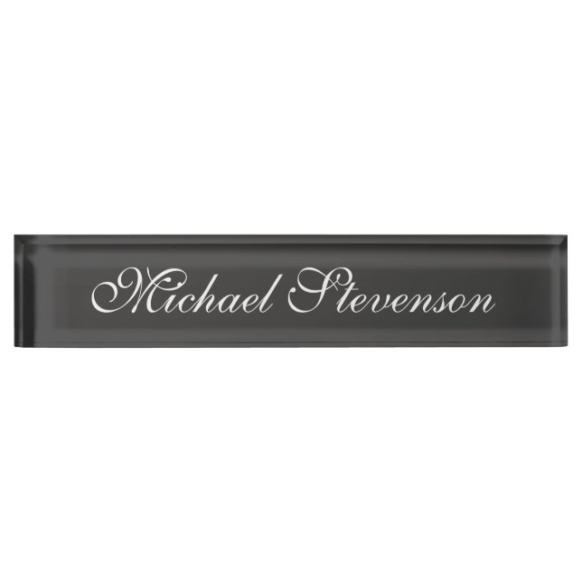 Professional Modern Chic Business Desk Nameplate (Front)