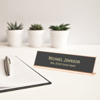 Professional Modern Classy Black Gold Office Title