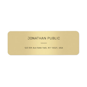 Professional Modern Clean Chic Gold Return Address