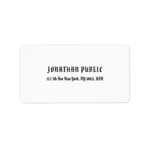 Professional Modern Clean Elegant White Template Label