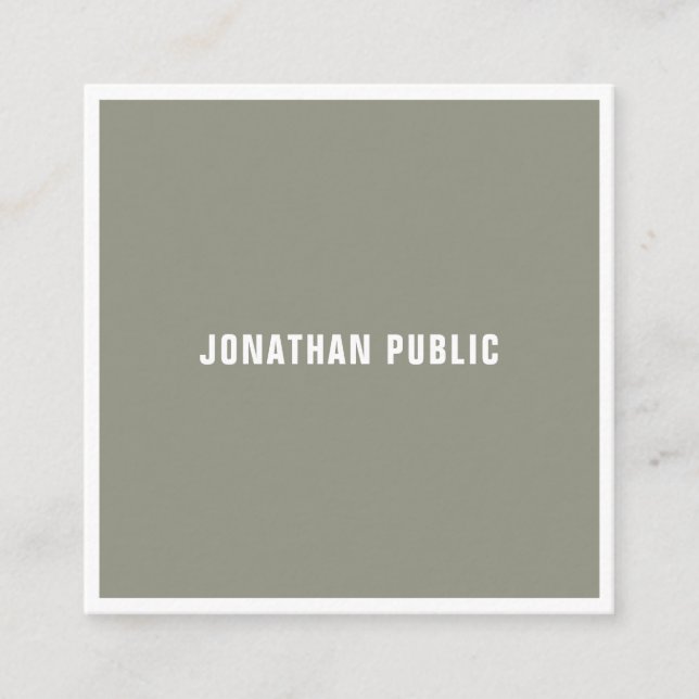 Professional Modern Clean Template Elegant Luxury Square Business Card (Front)