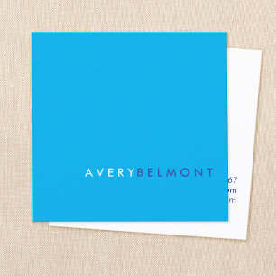 Professional Modern Cobalt Blue Minimalist Square Business Card