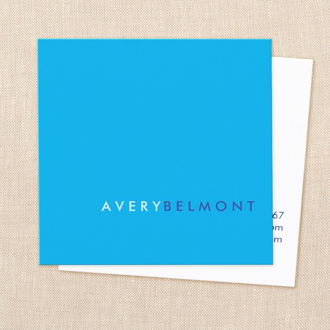 Professional Modern Cobalt Blue Minimalist Square Square Business Card (Creator Uploaded)