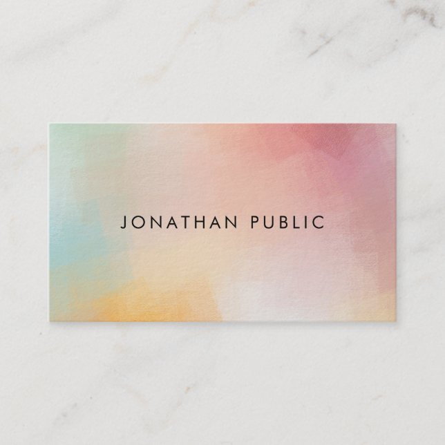 Professional Modern Colourful Abstract Art Elegant Business Card (Front)
