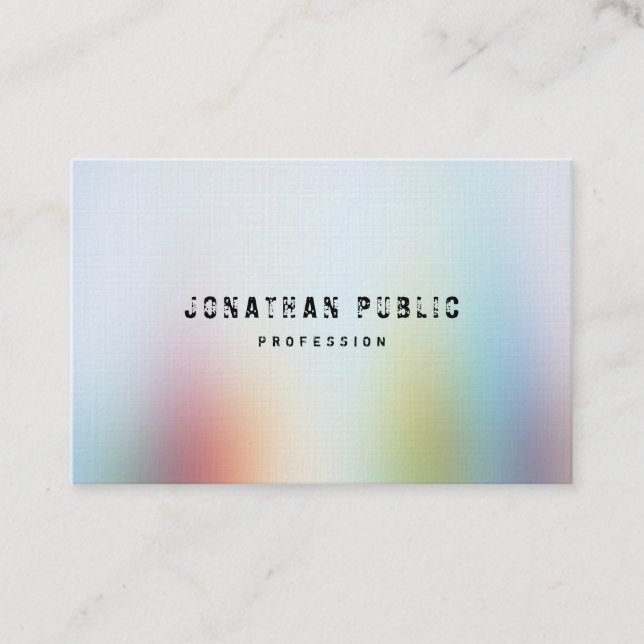 Professional Modern Colourful Abstract Art Elegant Business Card (Front)