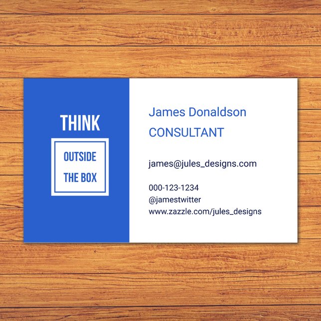 Professional modern consultant bright blue business card (Creator Uploaded)