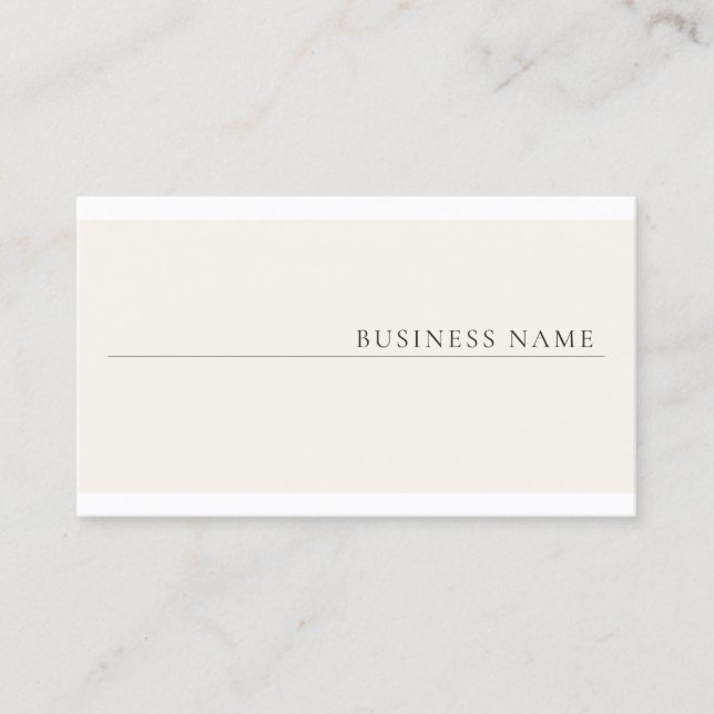 Professional Modern Creative Minimalist Chic Plain Business Card (Front)
