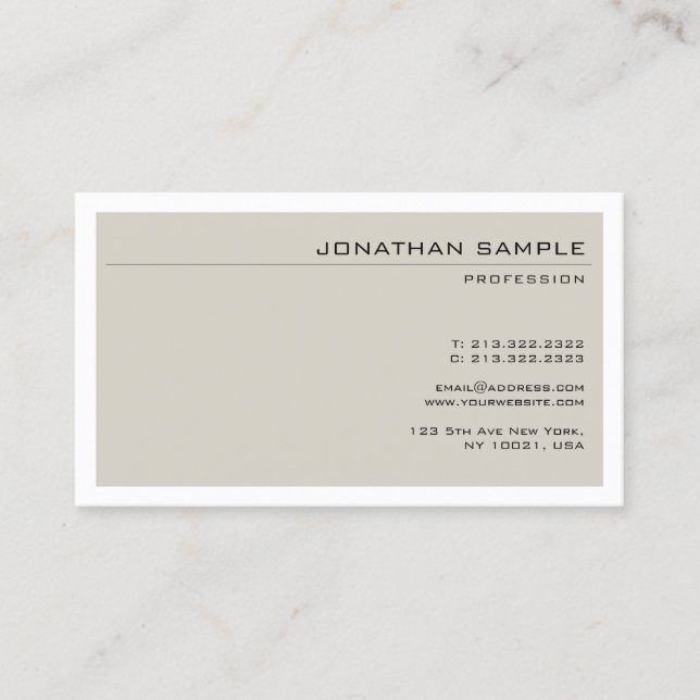 Professional Modern Creative Minimalist Plain Business Card (Front)