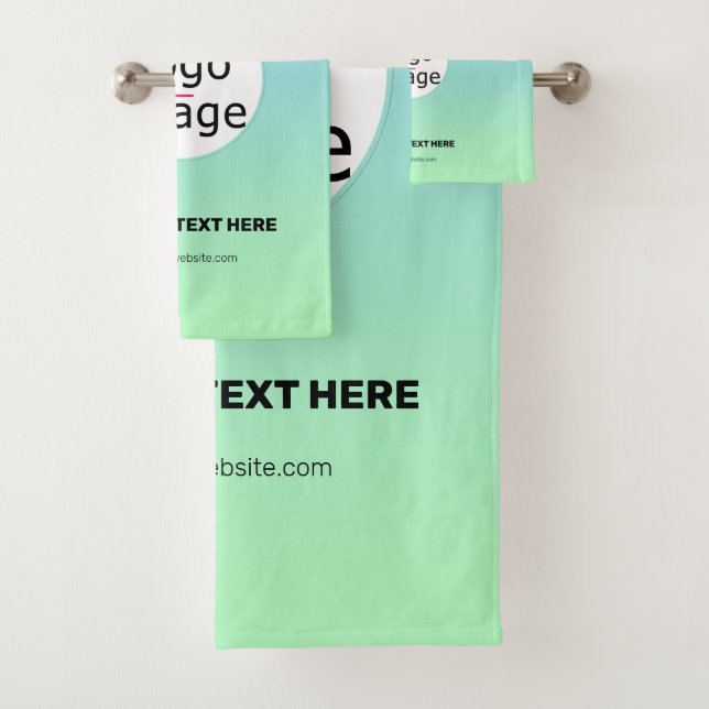 Professional Modern Custom Business Brand Gradient Bath Towel Set (Insitu)