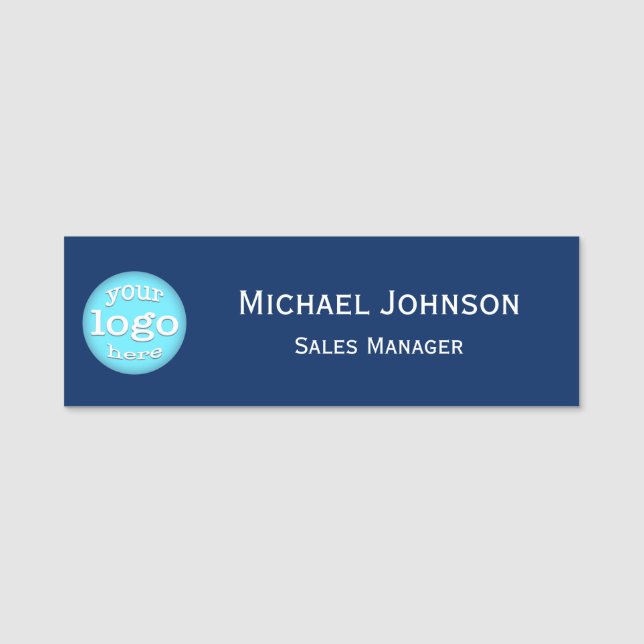 Professional Modern Custom Business Logo Employee Name Tag (Front)