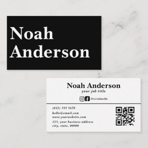 Professional Modern Custom QR Code  Business Card