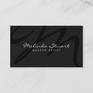 Professional Modern Dark Grey Monogram Business Card