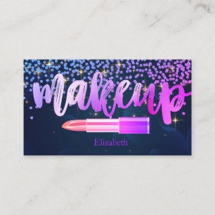 Professional Modern Diamonds Lipstick Stars Business Card