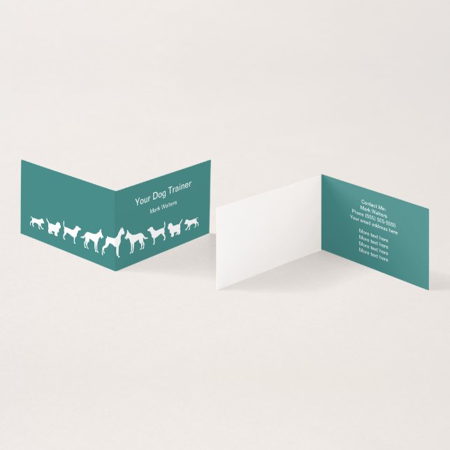 Professional Modern Dog Training Business Card (Inside and Outside)