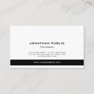 Professional Modern Elegant Black and White Clean Business Card