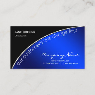 Professional Modern Elegant Black Blue Business Card