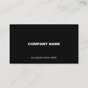 Professional Modern Elegant Black Simple Plain Business Card