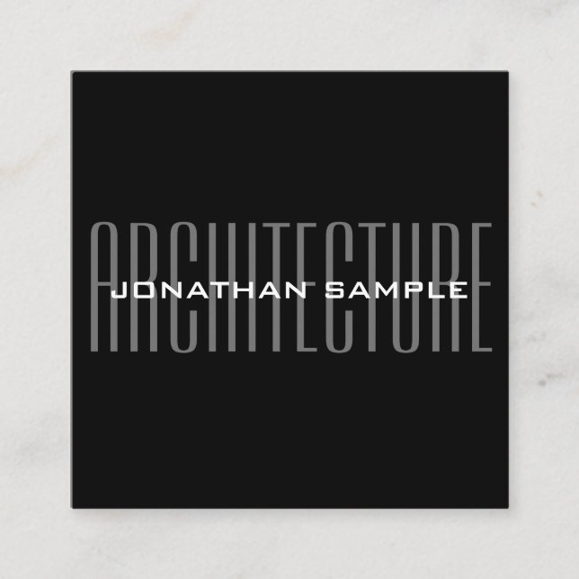 Professional Modern Elegant Business Architect Square Business Card (Front)
