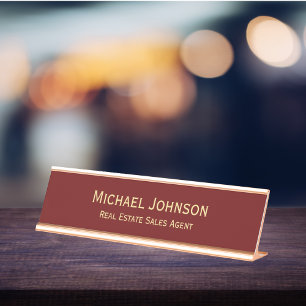 Professional Modern Elegant Business Office Title Desk Name Plate