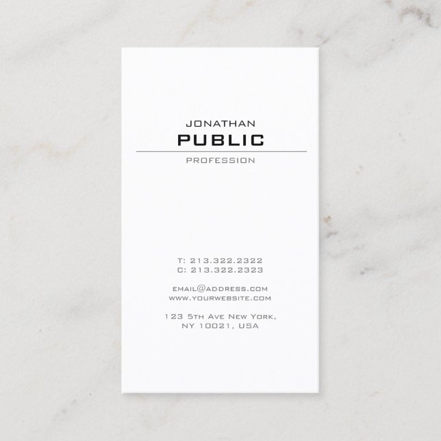 Professional Modern Elegant Clean Design Creative Business Card (Front)