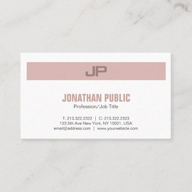 Professional Modern Elegant Colours Monogram Business Card (Front)