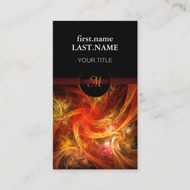 Professional Modern Elegant Cool Firestorm Business Card (Front)