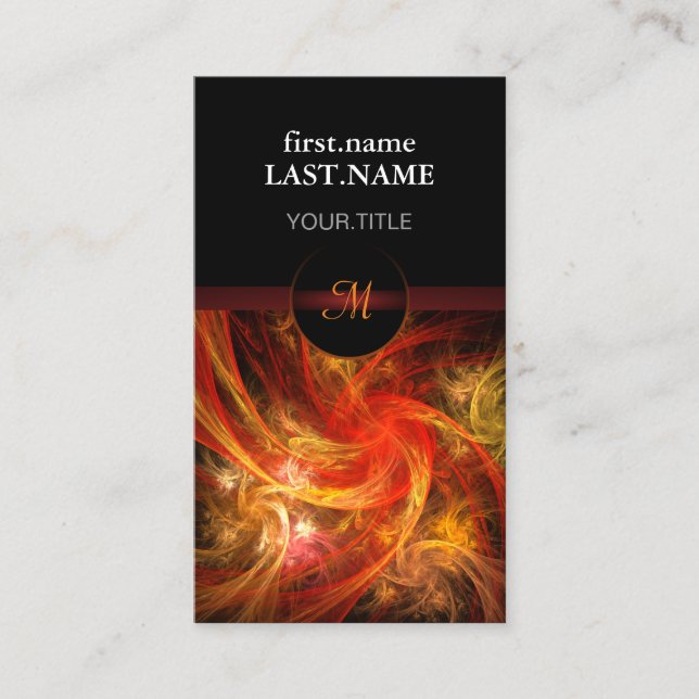 Professional Modern Elegant Cool Firestorm Nova Business Card (Front)