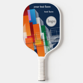Professional modern elegant custom logo with text pickleball paddle