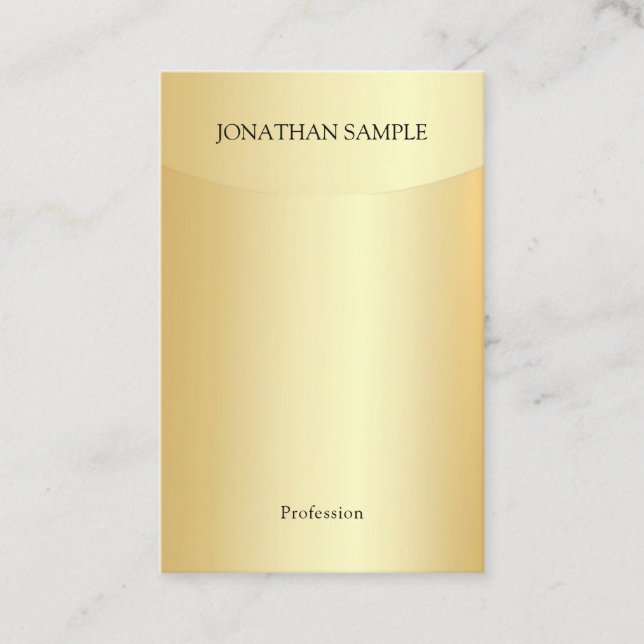 Professional Modern Elegant Faux Gold Template Business Card (Front)