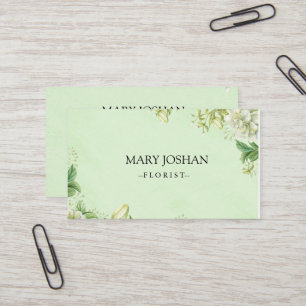 Professional Modern Elegant Floral Florist  Business Card