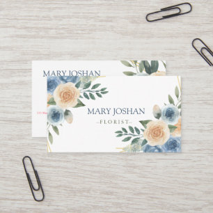 Professional Modern Elegant Floral Florist  Business Card