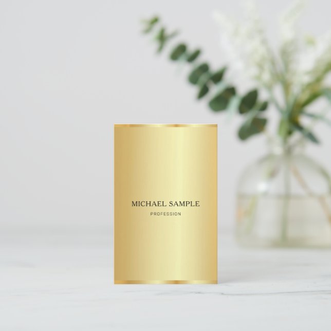 Professional Modern Elegant Gold Glamorous Business Card (Standing Front)