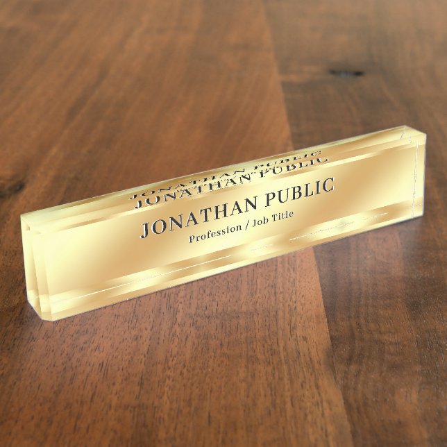 Professional Modern Elegant Gold Look Luxurious Nameplate (Side)