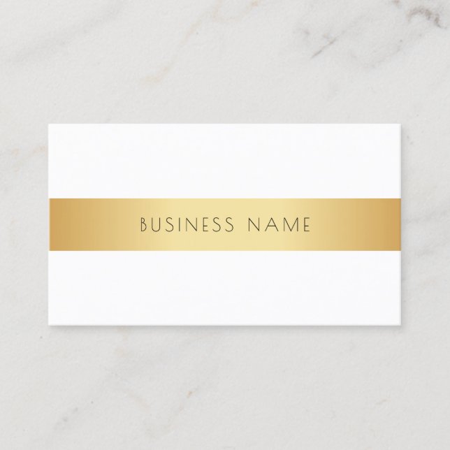 Professional Modern Elegant Gold White Template Business Card (Front)