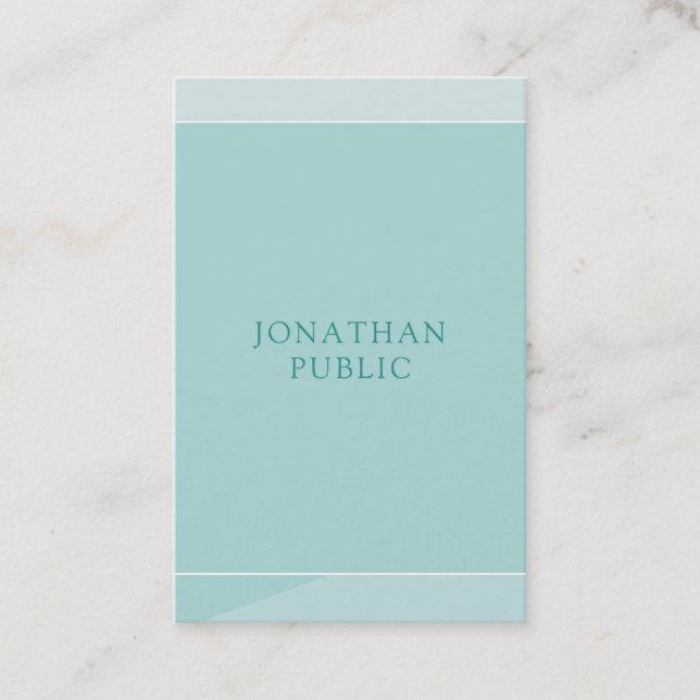 Professional Modern Elegant Green Simple Template Business Card (Front)