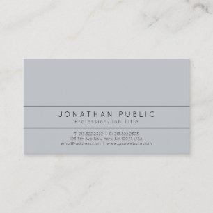 Professional Modern Elegant Grey Simple Plain Business Card