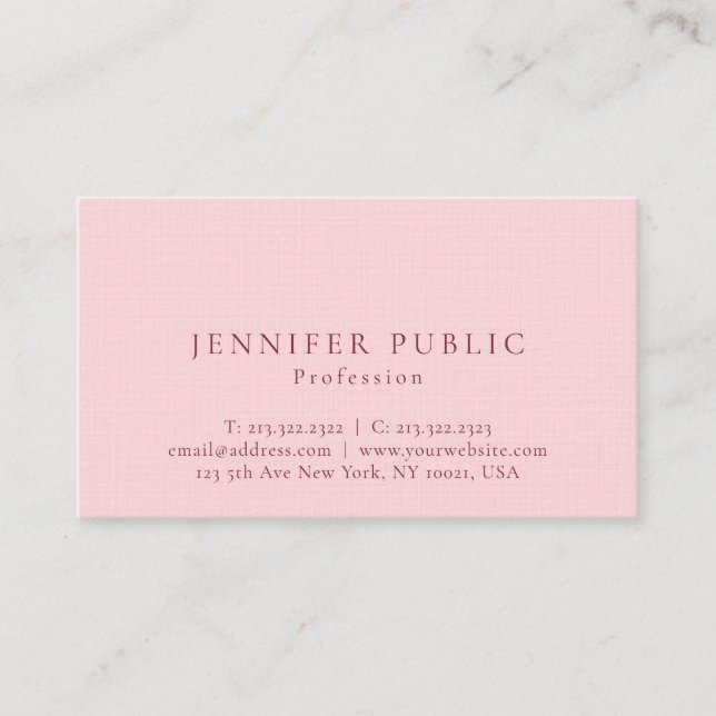 Professional Modern Elegant Luxe Premium Linen Business Card (Front)