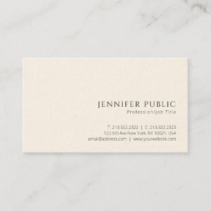 Professional Modern Elegant Luxury Signature Cream Business Card