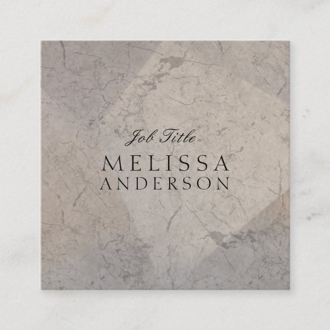 Professional Modern Elegant Marble Square Business Card (Front)