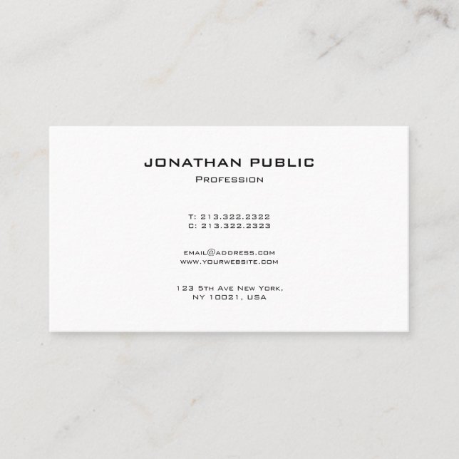 Professional Modern Elegant Minimalist Template Business Card (Front)