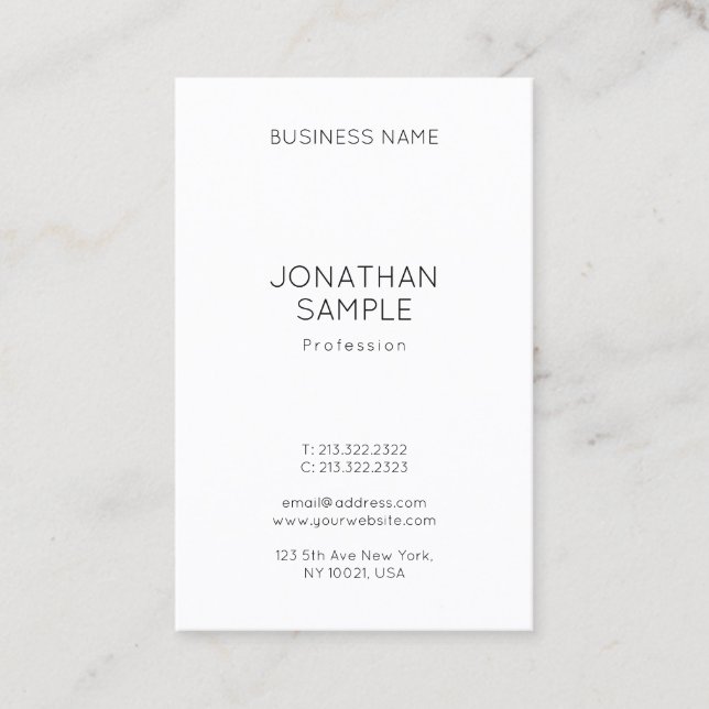 Professional Modern Elegant Minimalist Template Business Card (Front)