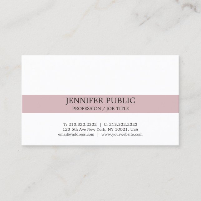 Professional Modern Elegant Minimalistic Plain Business Card (Front)