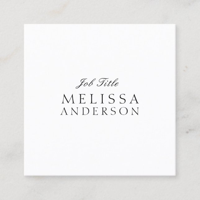 Professional Modern Elegant Minimalistisch Square Business Card (Front)