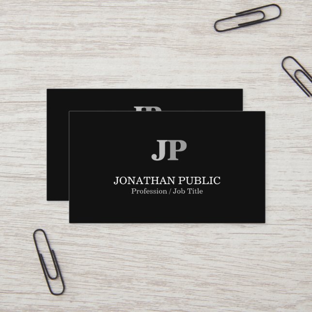 Professional Modern Elegant Monogram Chic Business Card (Front/Back In Situ)