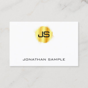 Professional Modern Elegant Monogram Faux Gold Business Card