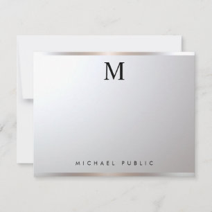 Professional Modern Elegant Monogram Silver Glam Card