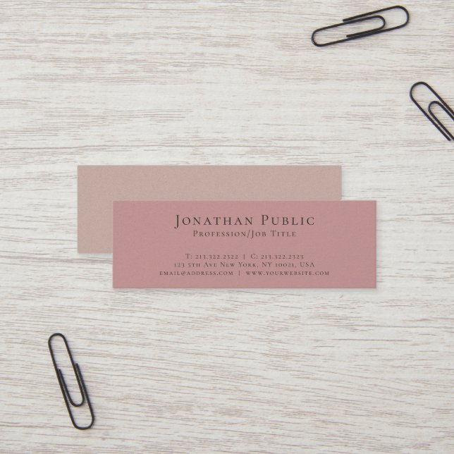 Professional Modern Elegant Pearl Finish Luxury Mini Business Card (Front/Back In Situ)
