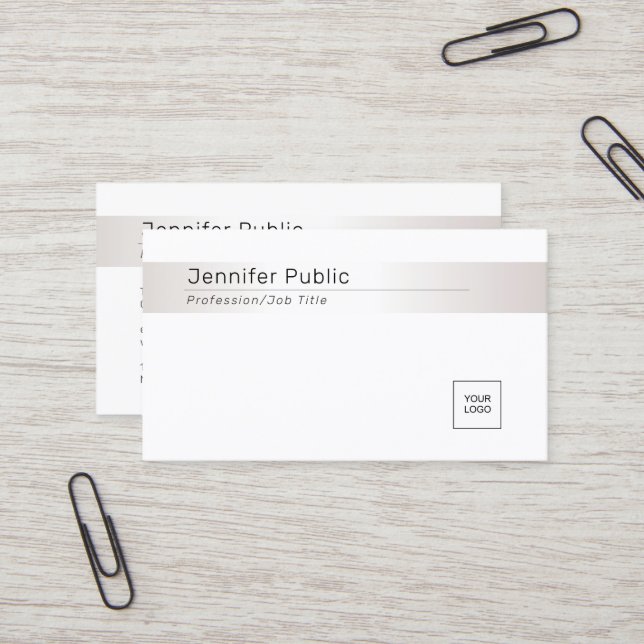 Professional Modern Elegant  Silver Look Template Business Card (Front/Back In Situ)