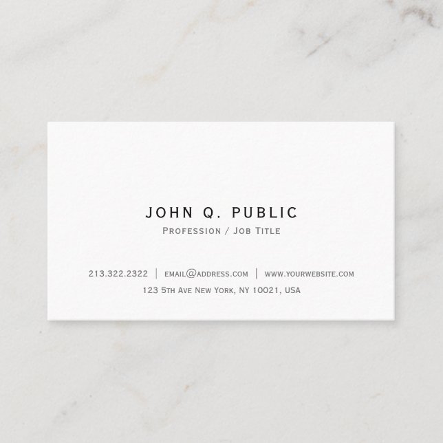 Professional Modern Elegant Simple Create Your Own Business Card (Front)